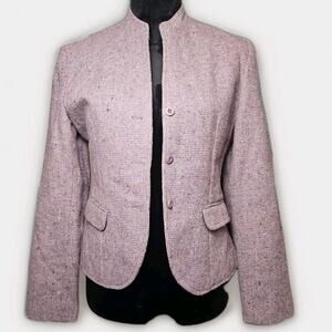 Vintage College Town Blazer Purple Womens sz 14 USA Union tag Tweed Wool Blend
